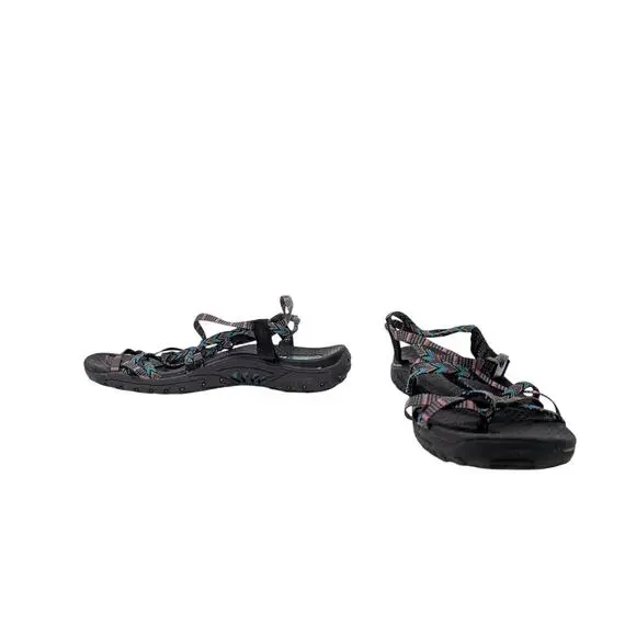 Skechers Reggae Islander Sandals Black Multi-Strap Toe Loop Slingback Size 8 - Picture 4 of 7